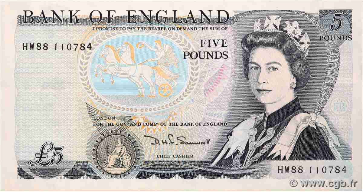 5 Pounds ENGLAND  1980 P.378c VF