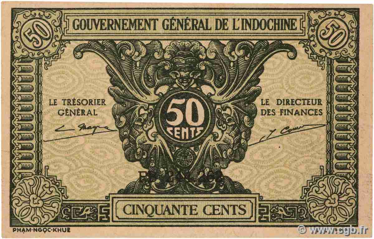 50 Cents INDOCHINE FRANÇAISE  1942 P.091a NEUF