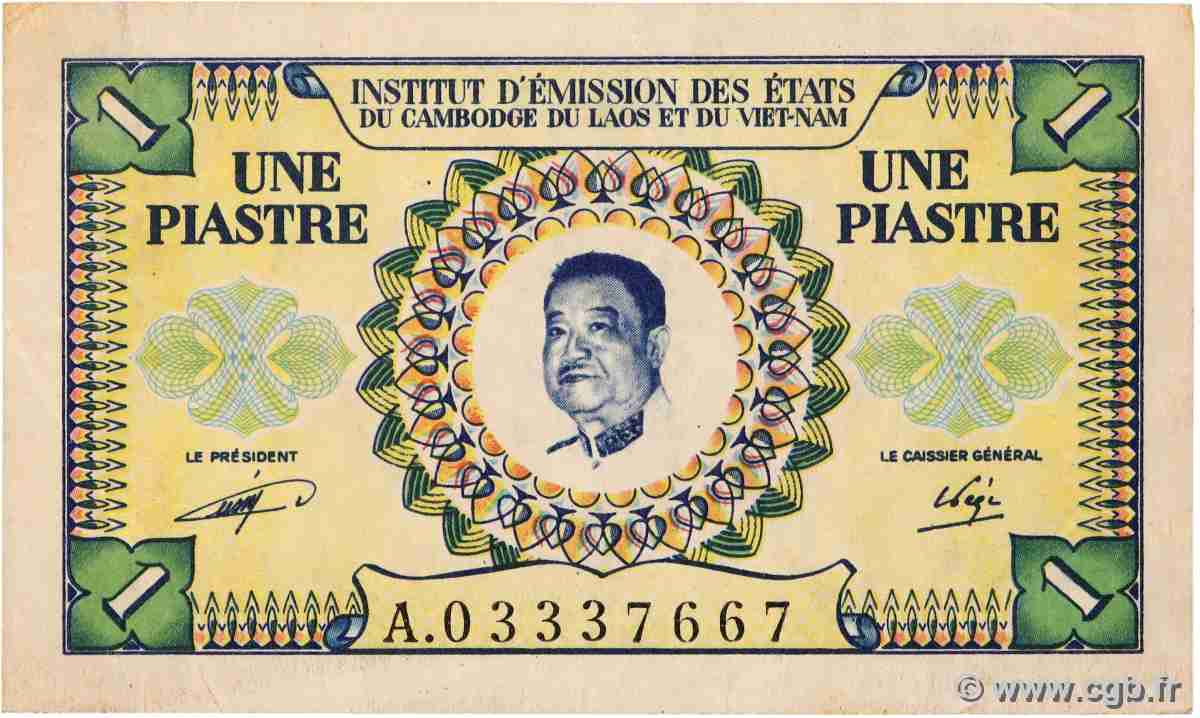 1 Piastre - 1 Kip INDOCHINE FRANÇAISE  1953 P.099 TTB+