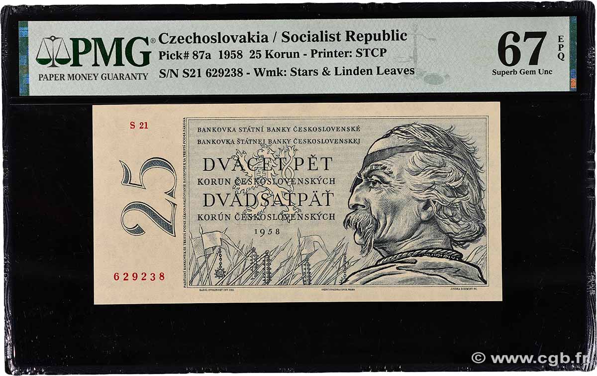 25 Korun TCHÉCOSLOVAQUIE  1958 P.087a NEUF
