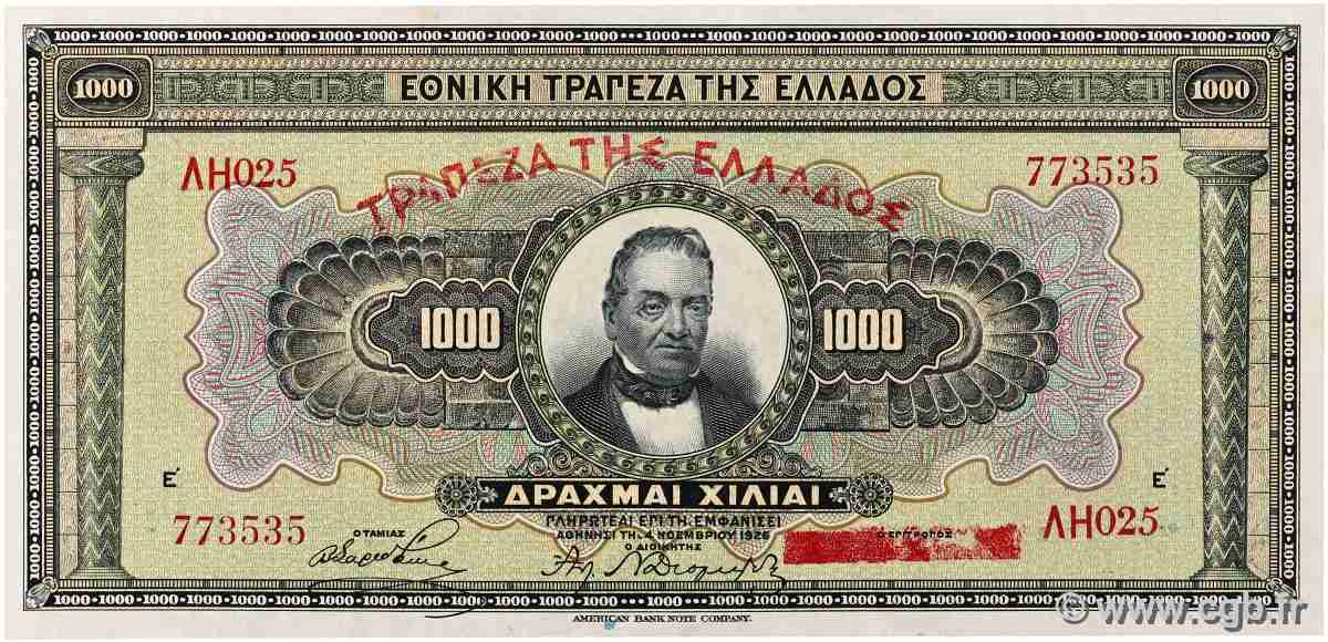 1000 Drachmes GRÈCE  1926 P.100b SPL+
