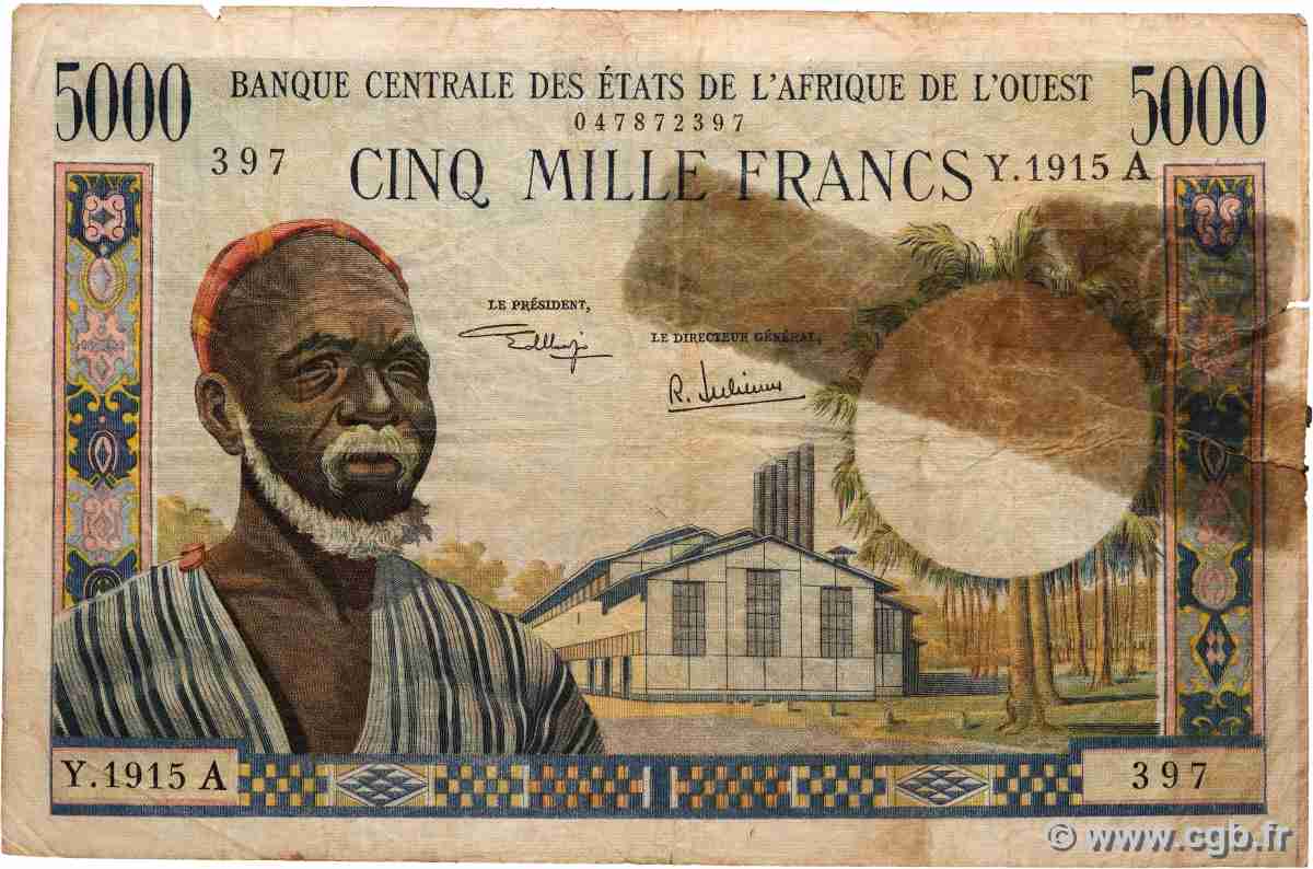 5000 Francs STATI AMERICANI AFRICANI  1969 P.104Ae B