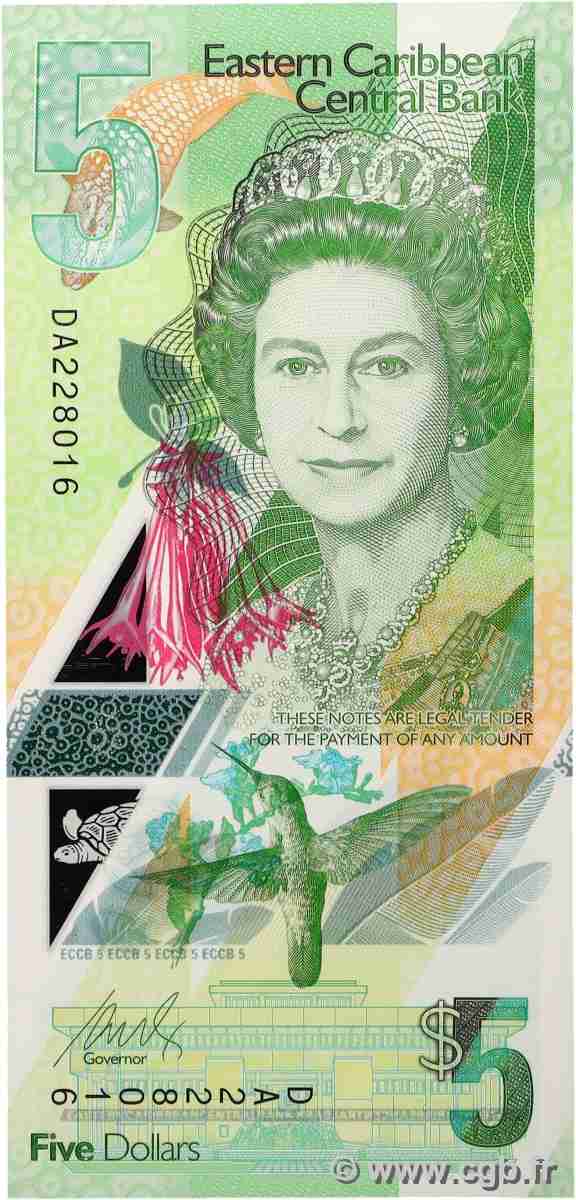 5 Dollars CARIBBEAN   2021 P.56 UNC