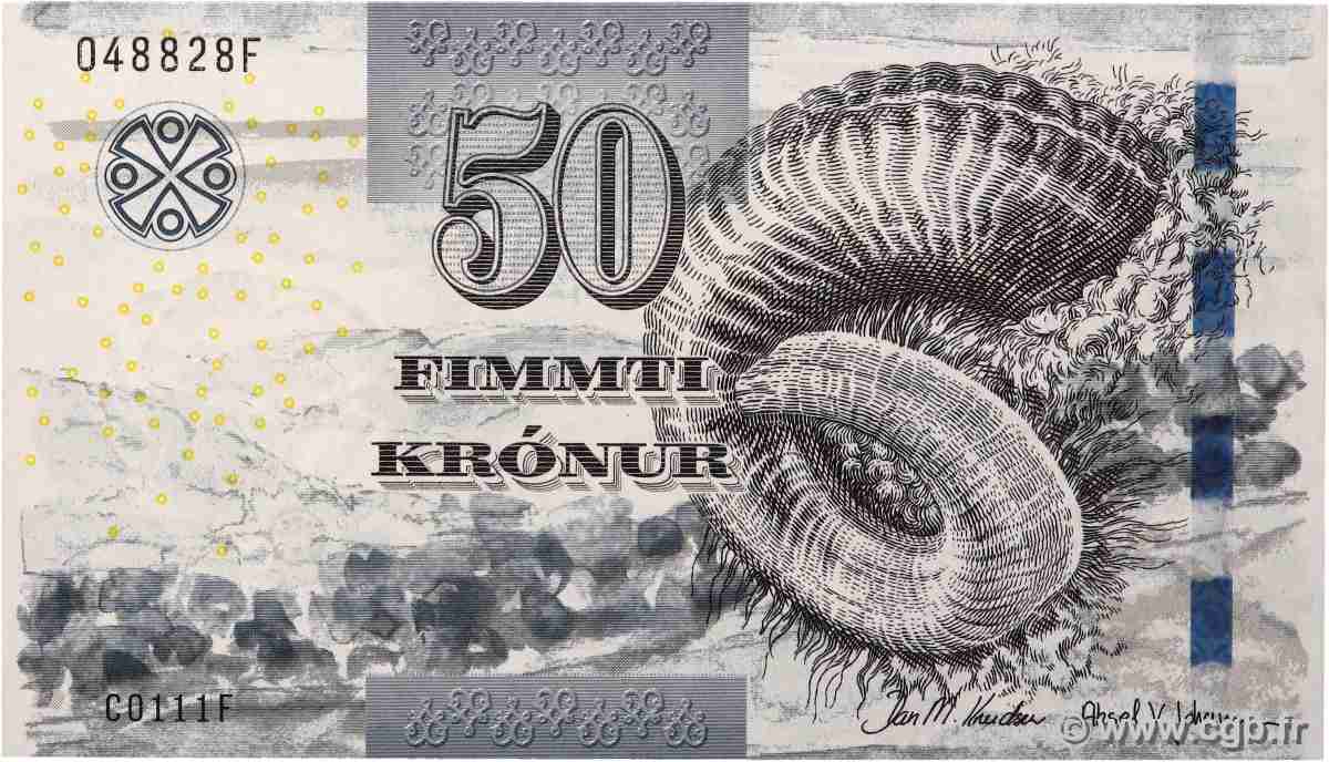 50 Kronur FAEROE ISLANDS  2011 P.29 UNC