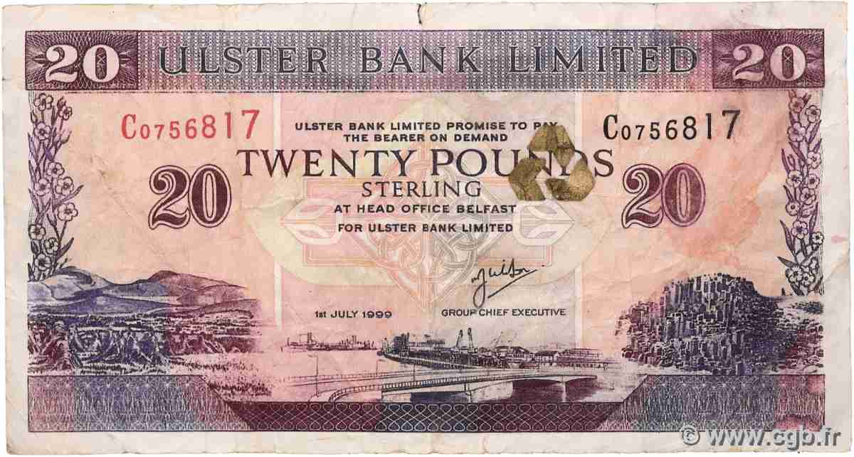 20 Pounds Faux IRLANDE DU NORD  1999 P.337bx TB+