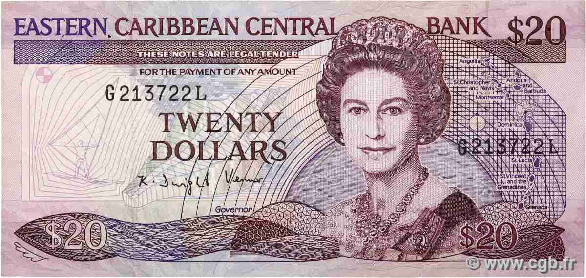 20 Dollars EAST CARIBBEAN STATES  1988 P.24l2 VF+