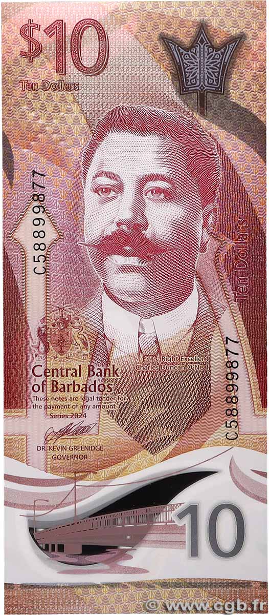 10 Dollars BARBADOS  2024 P.82 FDC