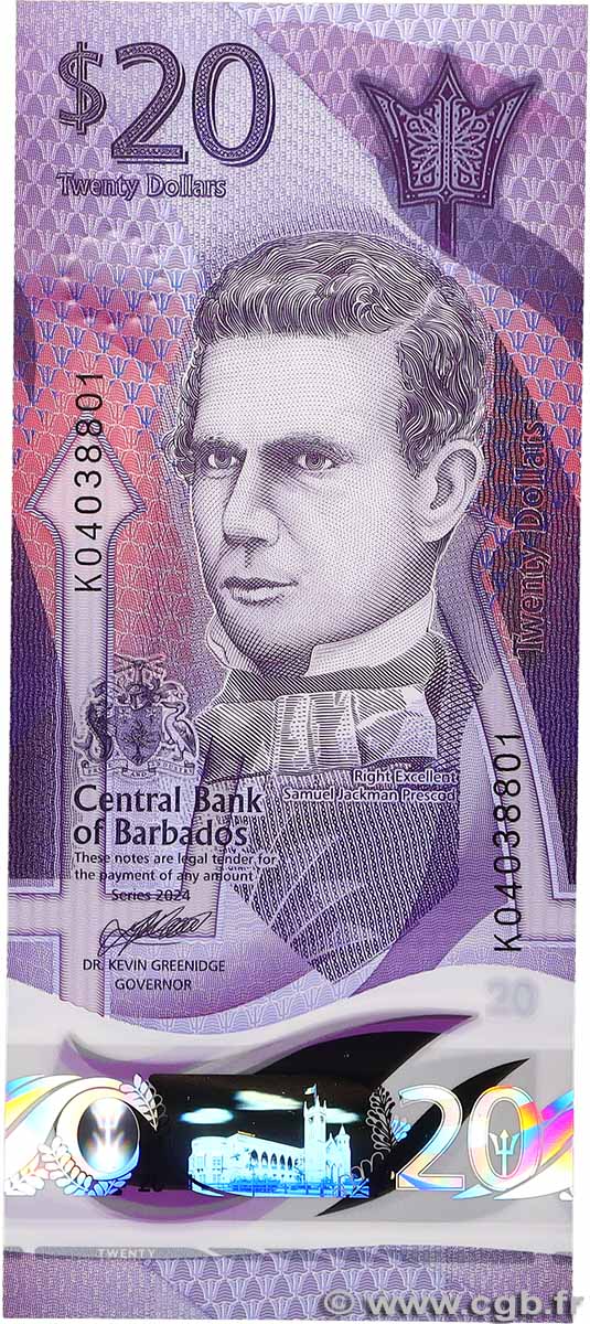 20 Dollars BARBADOS  2024 P.83 UNC