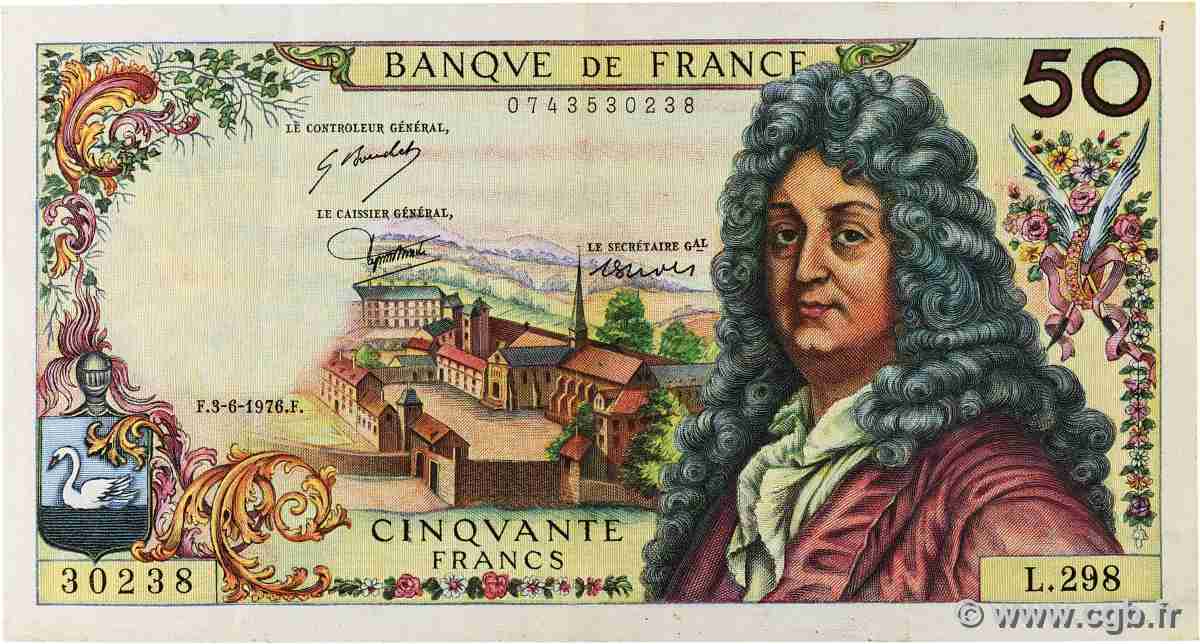 50 Francs RACINE FRANCE  1976 F.64.33a VF+