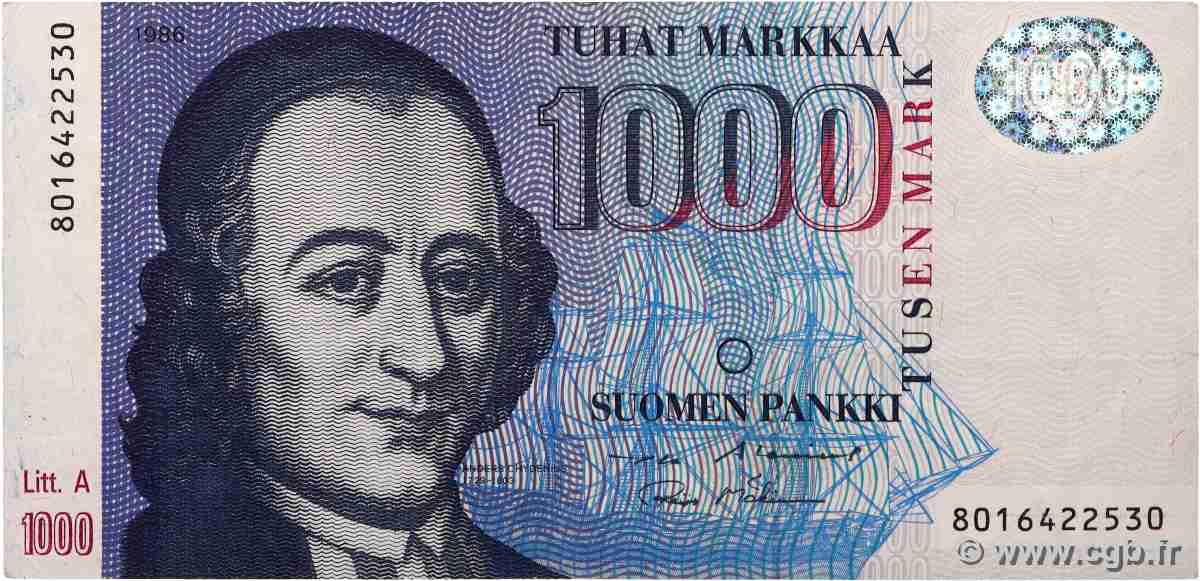 1000 Markkaa FINLAND  1986 P.121 VF