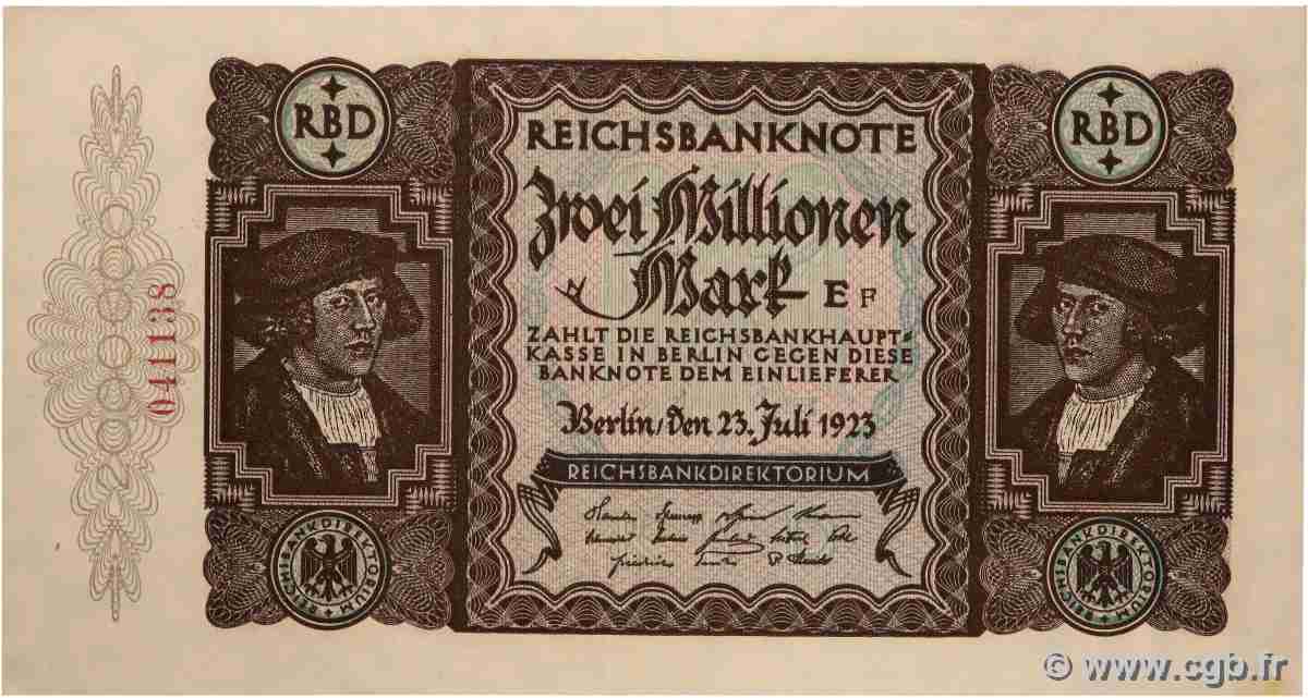 2 Millions Mark ALLEMAGNE  1923 P.089 SPL