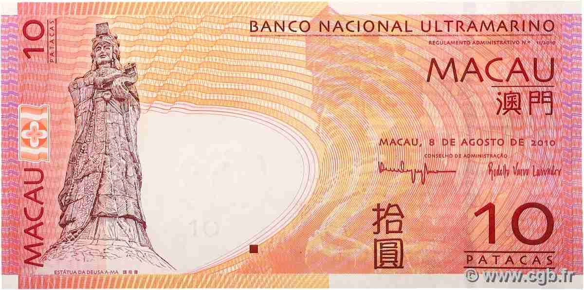 10 Patacas MACAU  2010 P.080b UNC