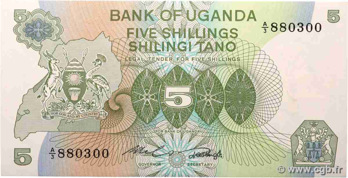 5 Shillings OUGANDA  1982 P.15 NEUF