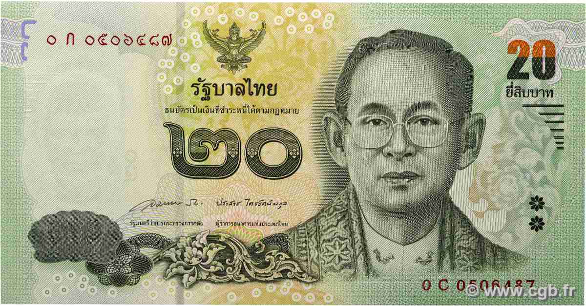 20 Baht THAÏLANDE  2013 P.118 NEUF