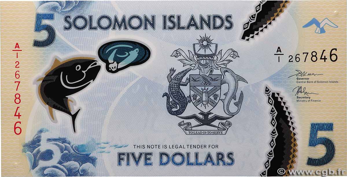5 Dollars ÎLES SALOMON  2019 P.38 NEUF