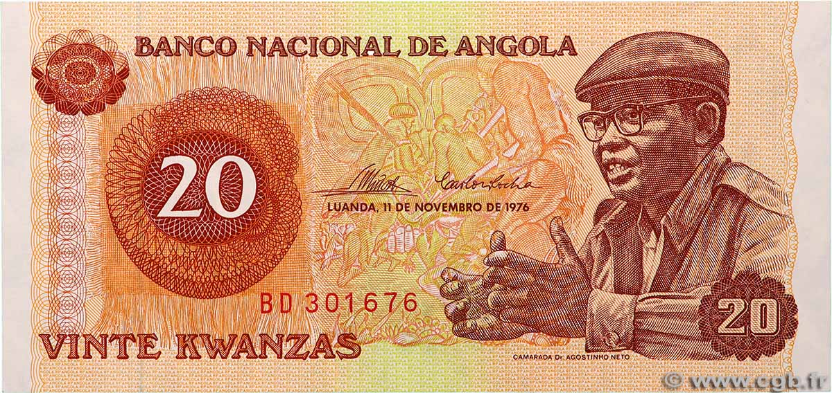 20 Kwanzas ANGOLA  1976 P.109a pr.NEUF