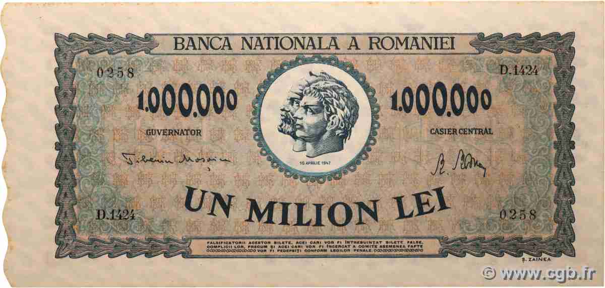 1000000 Lei ROUMANIE  1947 P.060a pr.NEUF