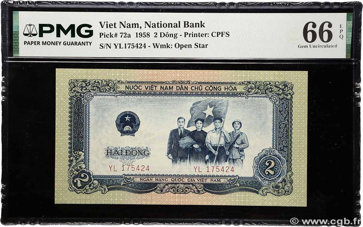 2 Dong VIET NAM  1958 P.072a UNC