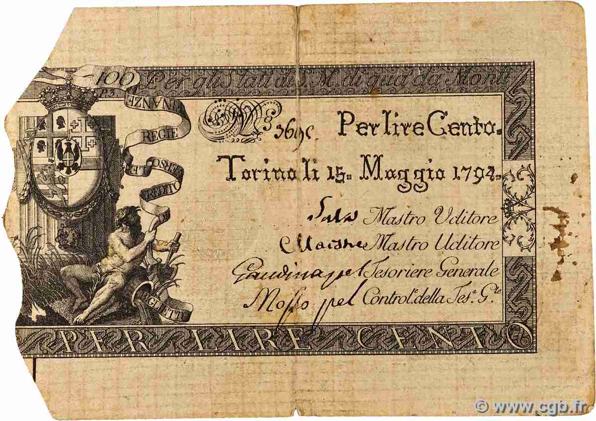 100 Lire ITALY Turin 1794 PS.122a F