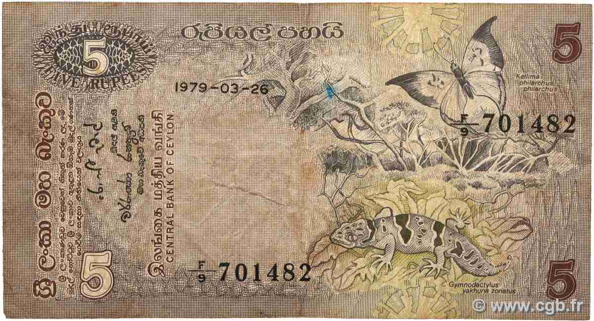 5 Rupees CEYLAN  1979 P.084a TB