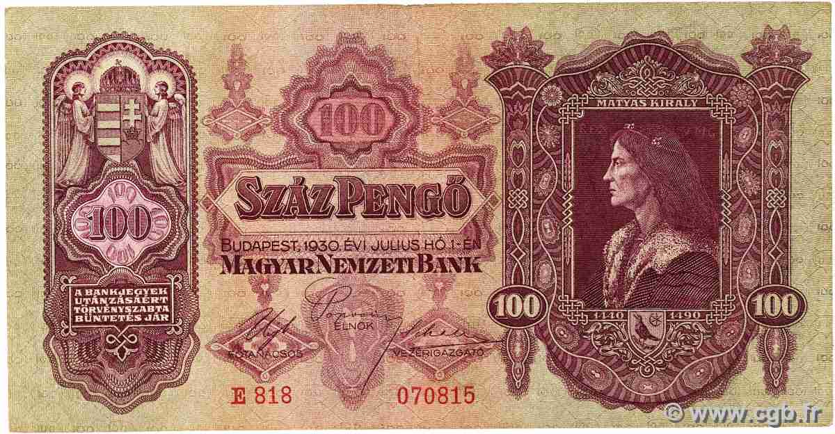 100 Pengö HONGRIE  1930 P.098 TTB