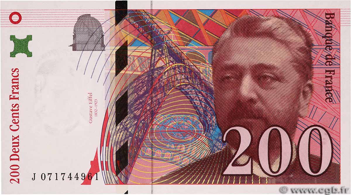 200 Francs EIFFEL FRANKREICH  1999 F.75.05 ST