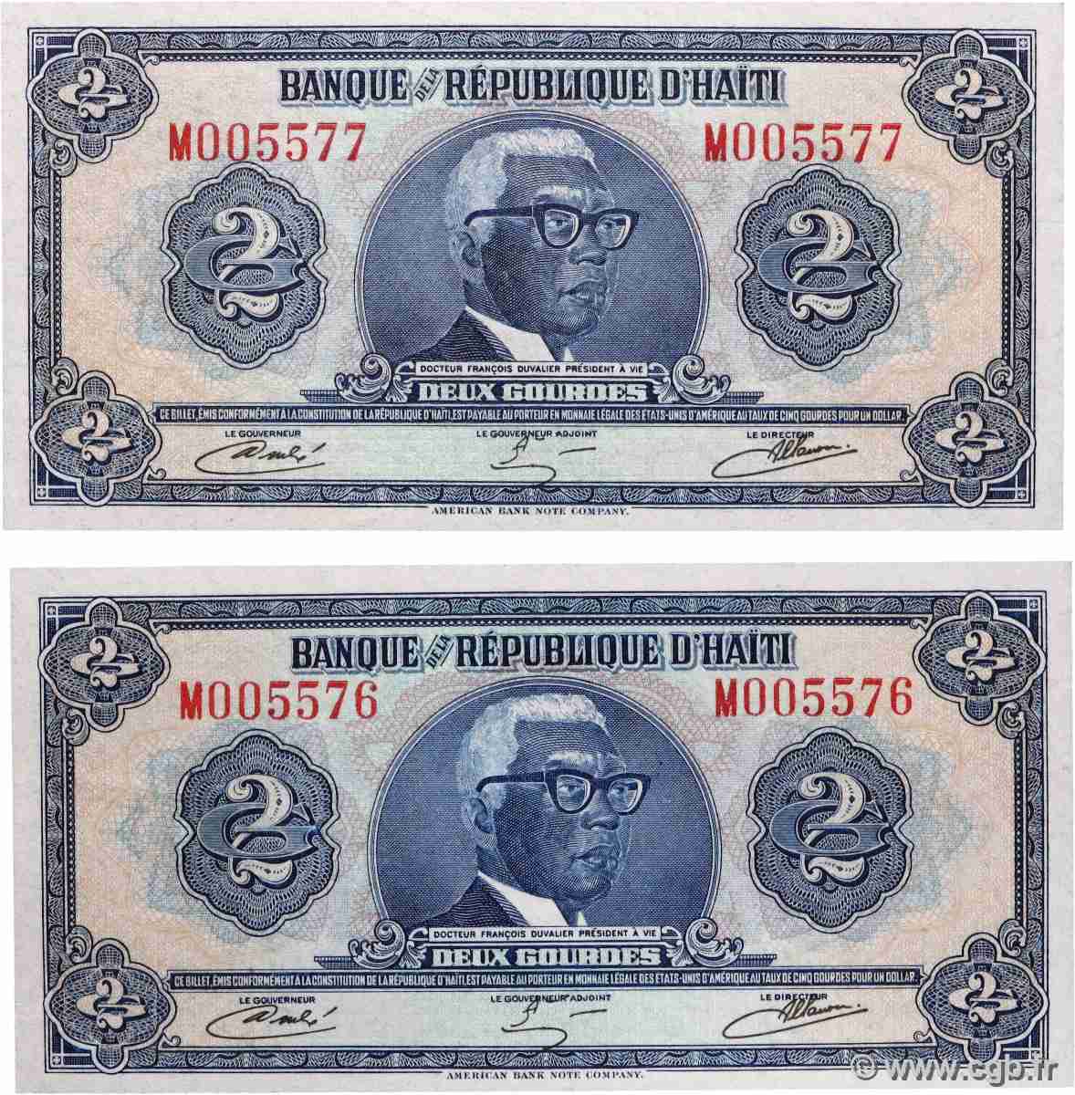 2 Gourdes Consécutifs HAÏTI  1980 P.231A UNC