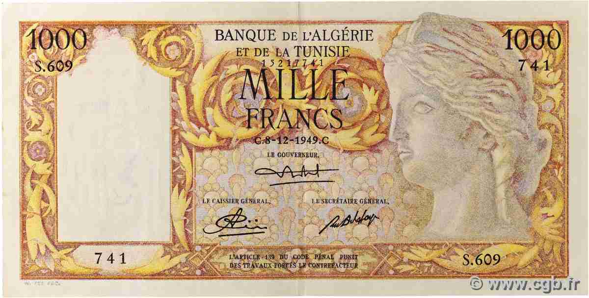 1000 Francs ALGERIA  1949 P.107a q.SPL