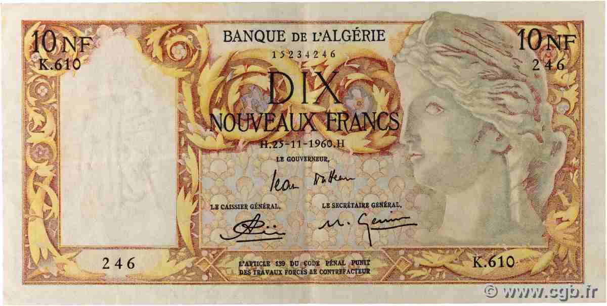 10 Nouveaux Francs ALGERIA  1960 P.119a q.SPL