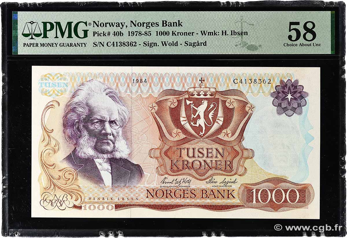 1000 Kroner NORVÈGE  1984 P.40b fST