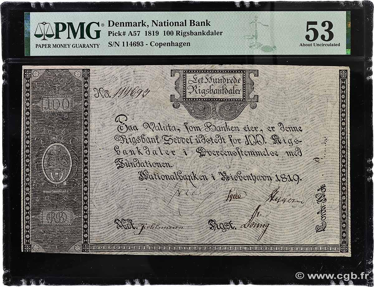 100 Rigsbankdaler DANEMARK  1819 P.A57 SUP+