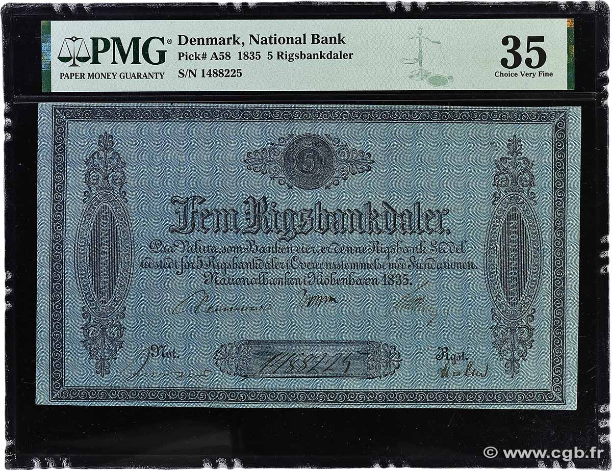 5 Rigsbankdaler DANEMARK  1835 P.A58 TTB+