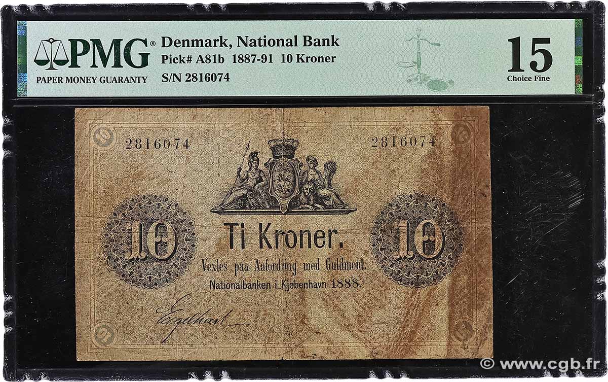 10 Kroner DENMARK  1888 P.A81b F