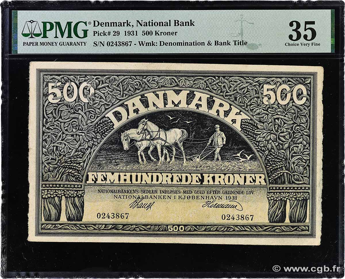 500 Kroner DINAMARCA  1931 P.029 q.SPL