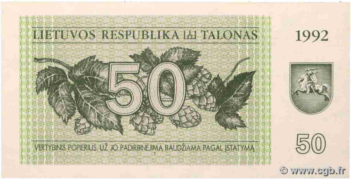 50 Talonas LITHUANIA  1992 P.41 UNC