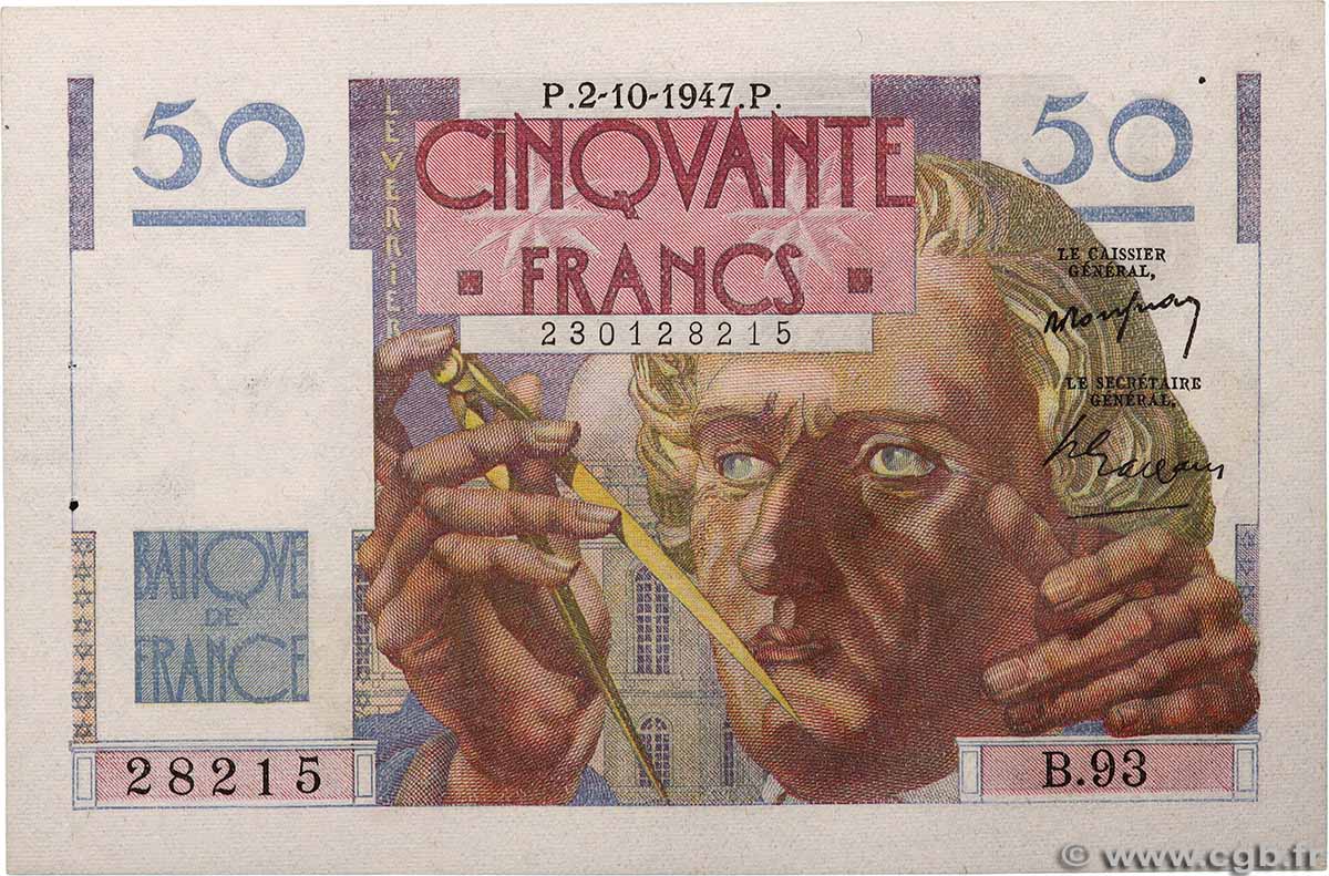 50 Francs LE VERRIER FRANCE  1947 F.20.09 SPL