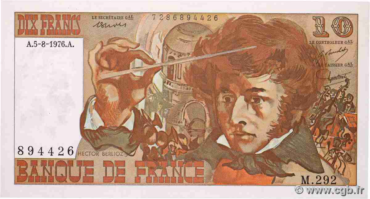 10 Francs BERLIOZ FRANCE  1976 F.63.20 NEUF
