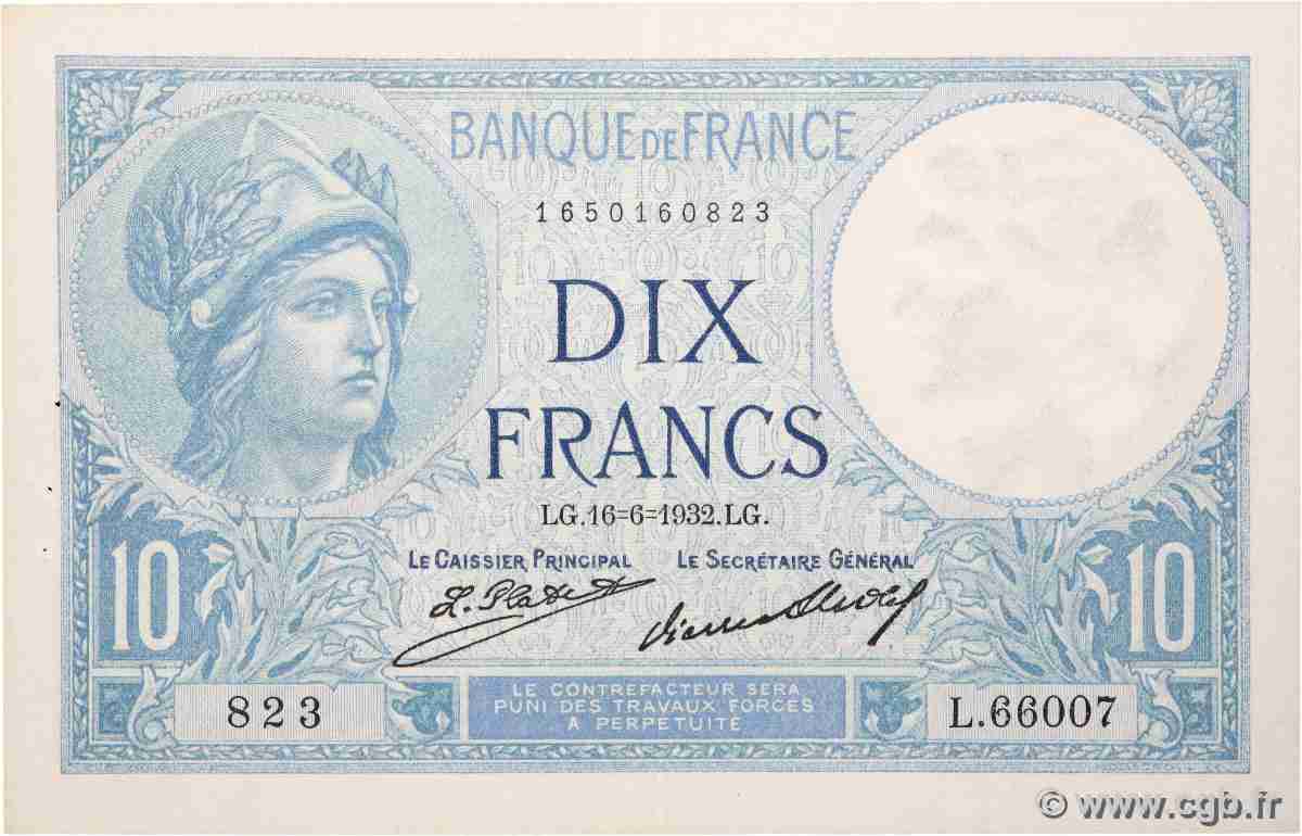 10 Francs MINERVE FRANCE  1932 F.06.16 SUP+