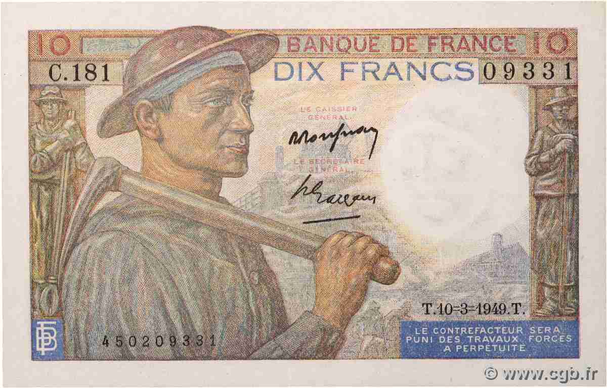 10 Francs MINEUR FRANCIA  1949 F.08.20 SC