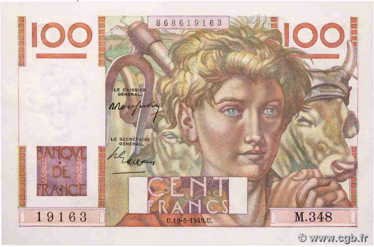 100 Francs JEUNE PAYSAN FRANCE  1949 F.28.24 AU