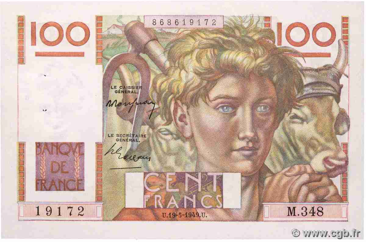 100 Francs JEUNE PAYSAN FRANCE  1949 F.28.24 AU