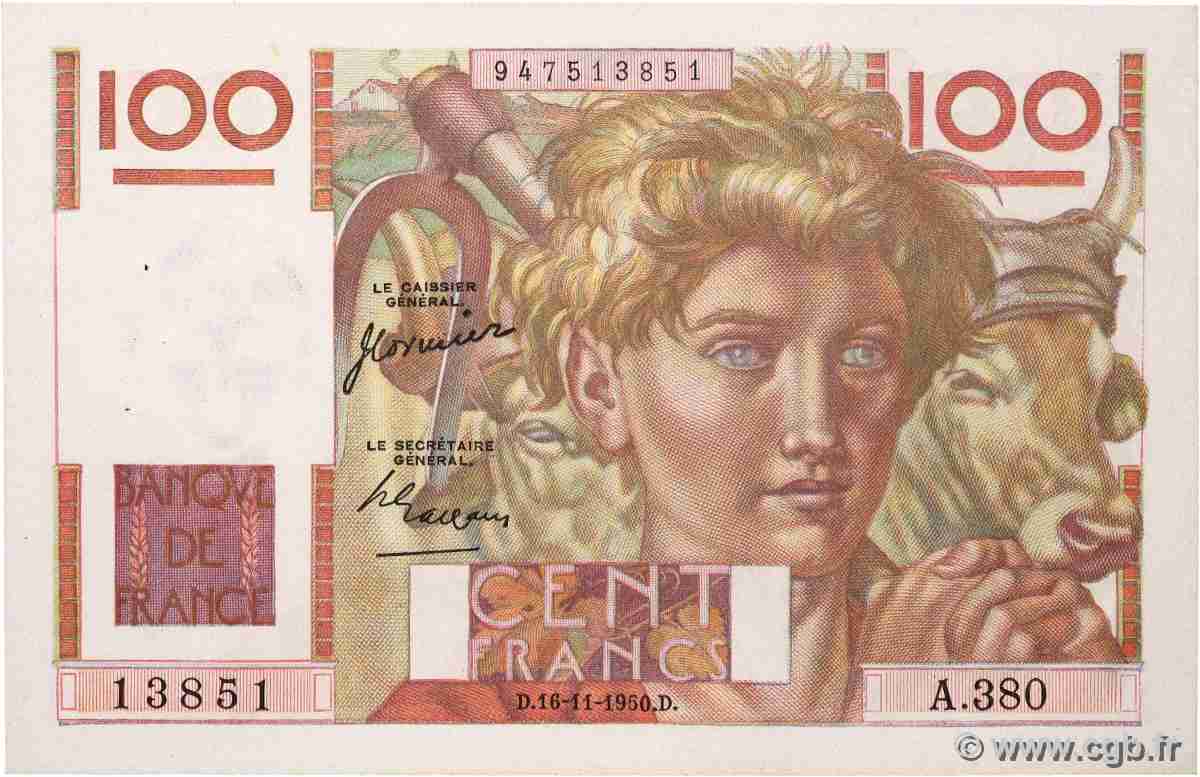 100 Francs JEUNE PAYSAN FRANCE  1950 F.28.28 AU