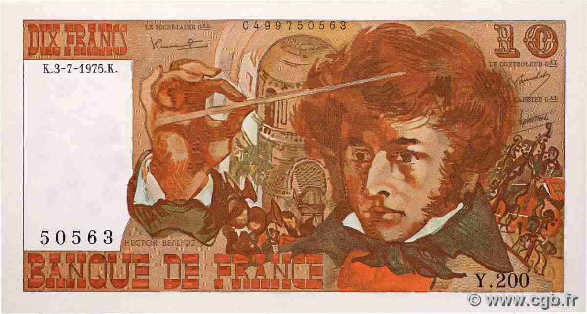 10 Francs BERLIOZ FRANCE  1975 F.63.11 SPL+