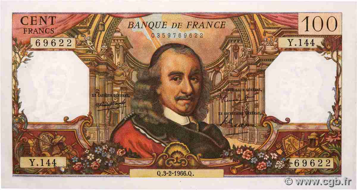 100 Francs CORNEILLE FRANCE  1966 F.65.11 pr.SPL
