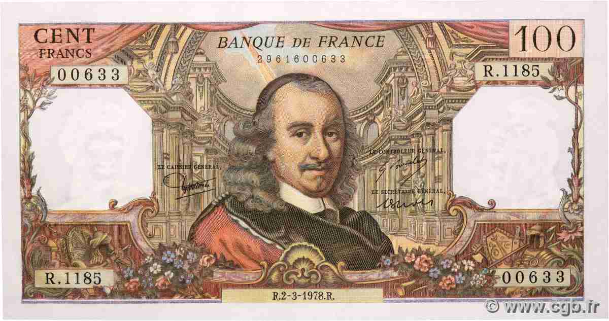 100 Francs CORNEILLE FRANCE  1978 F.65.62 AU