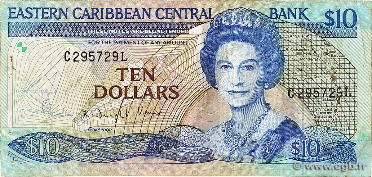 10 Dollars EAST CARIBBEAN STATES  1985 P.23l F