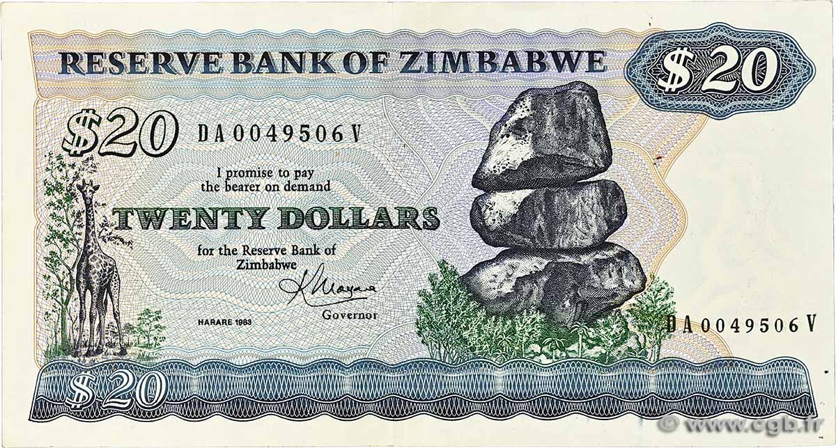 20 Dollars ZIMBABWE  1983 P.04c VF+