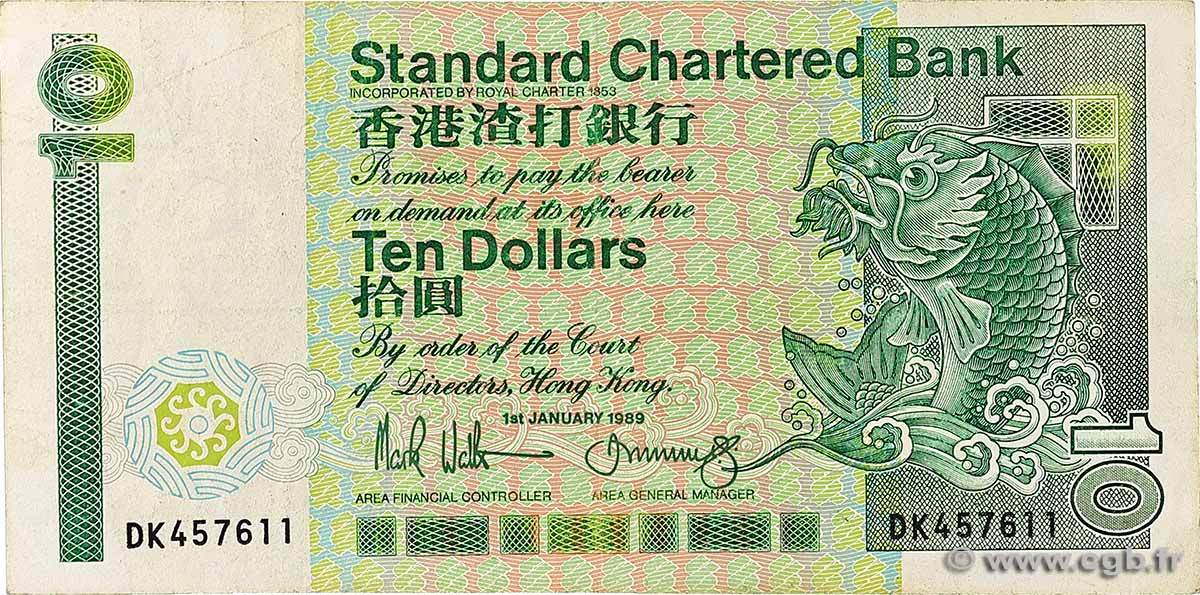 10 Dollars HONG KONG  1989 P.278b F