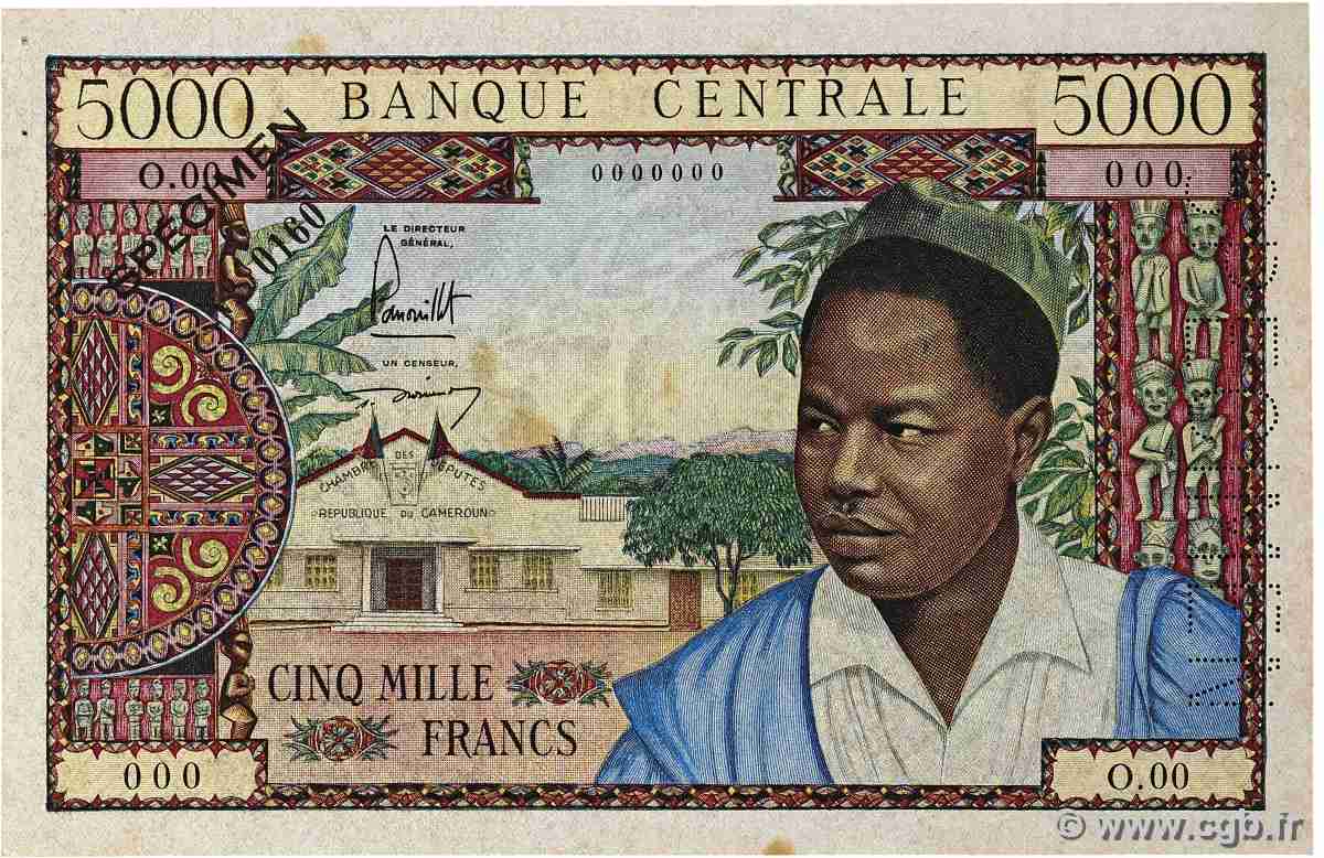 5000 Francs type 1961 KAMERUN  1961 A.147aS VZ+