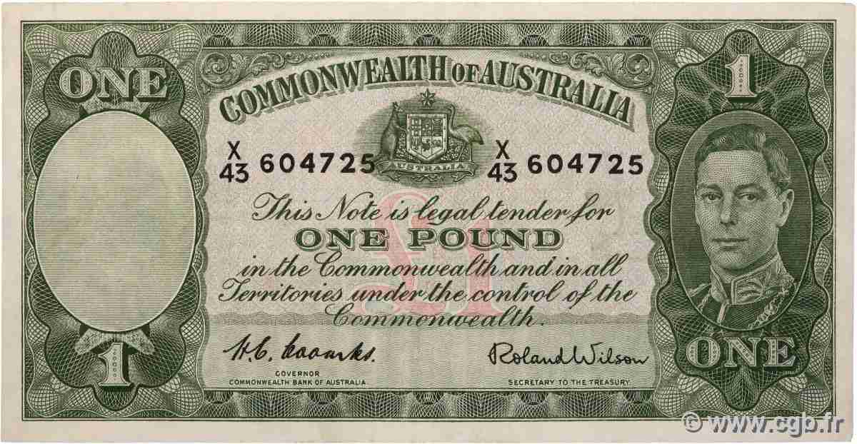 1 Pound AUSTRALIEN  1952 P.26d fVZ